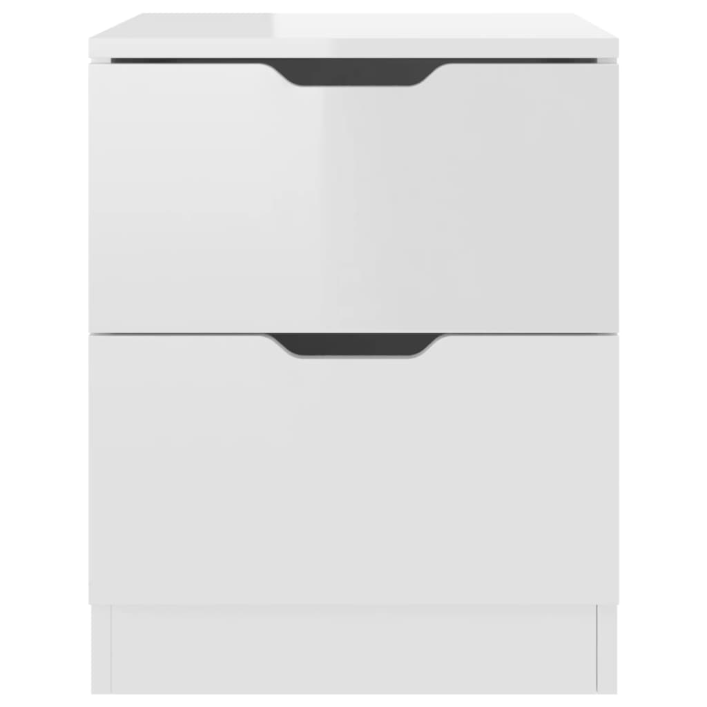 Bedside Cabinet High Gloss White 40x40x50 cm Engineered Wood