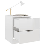 Bedside Cabinet High Gloss White 40x40x50 cm Engineered Wood - Top-Down View