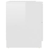 Bedside Cabinet High Gloss White 40x40x50 cm Engineered Wood