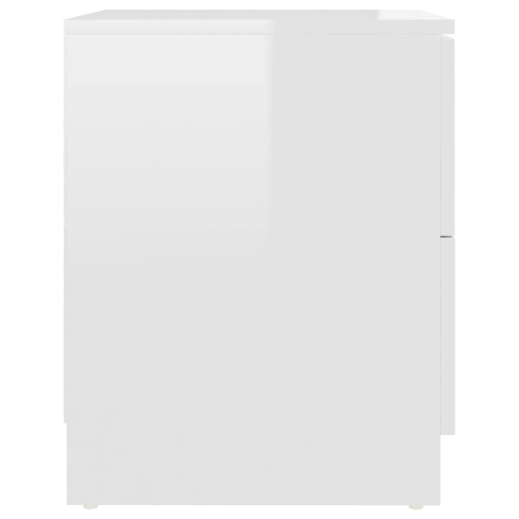 Bedside Cabinets 2 pcs High Gloss White 40x40x50 cm Engineered Wood