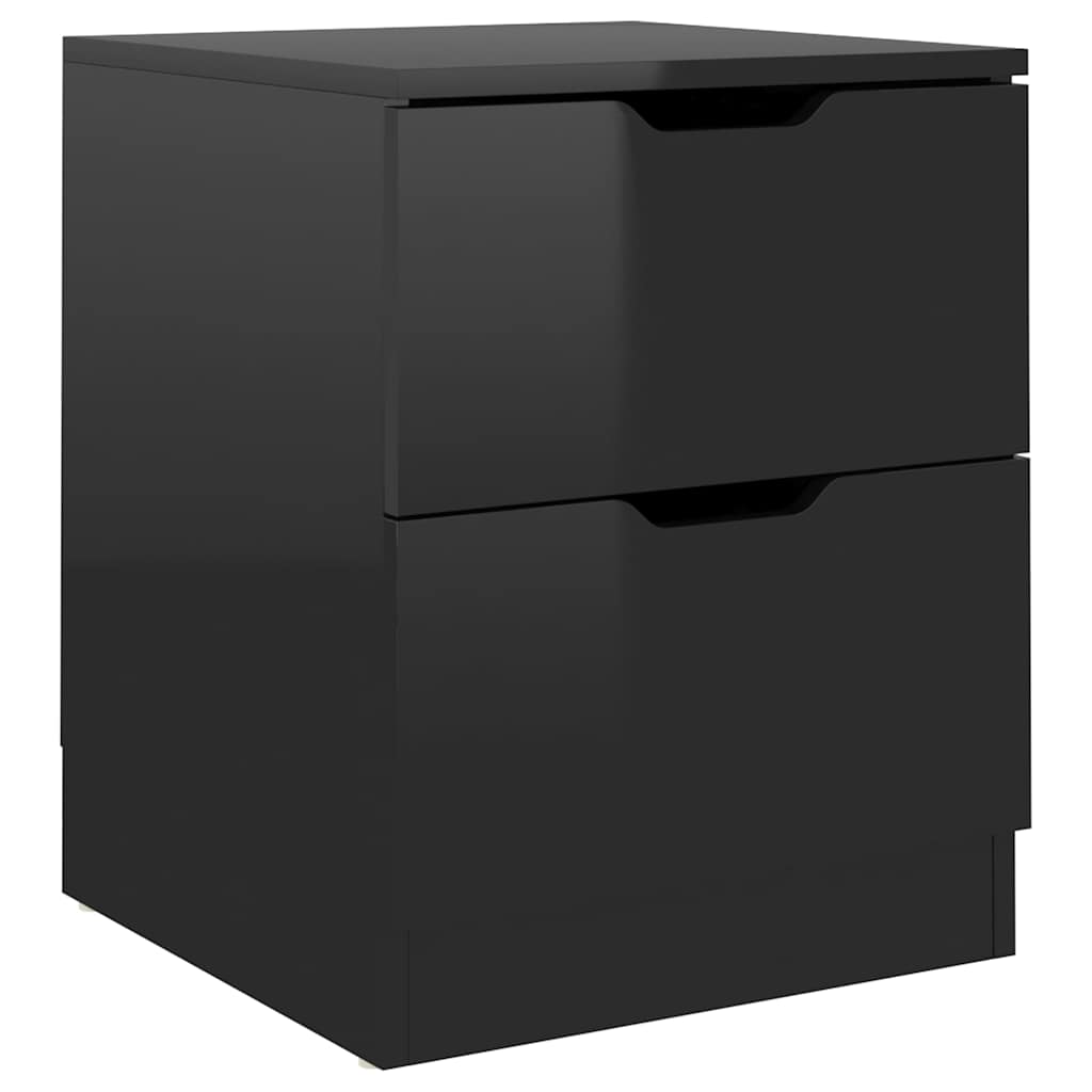 Bedside Cabinets 2 pcs High Gloss Black 40x40x50 cm Engineered Wood