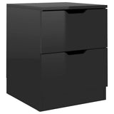 Bedside Cabinets 2 pcs High Gloss Black 40x40x50 cm Engineered Wood