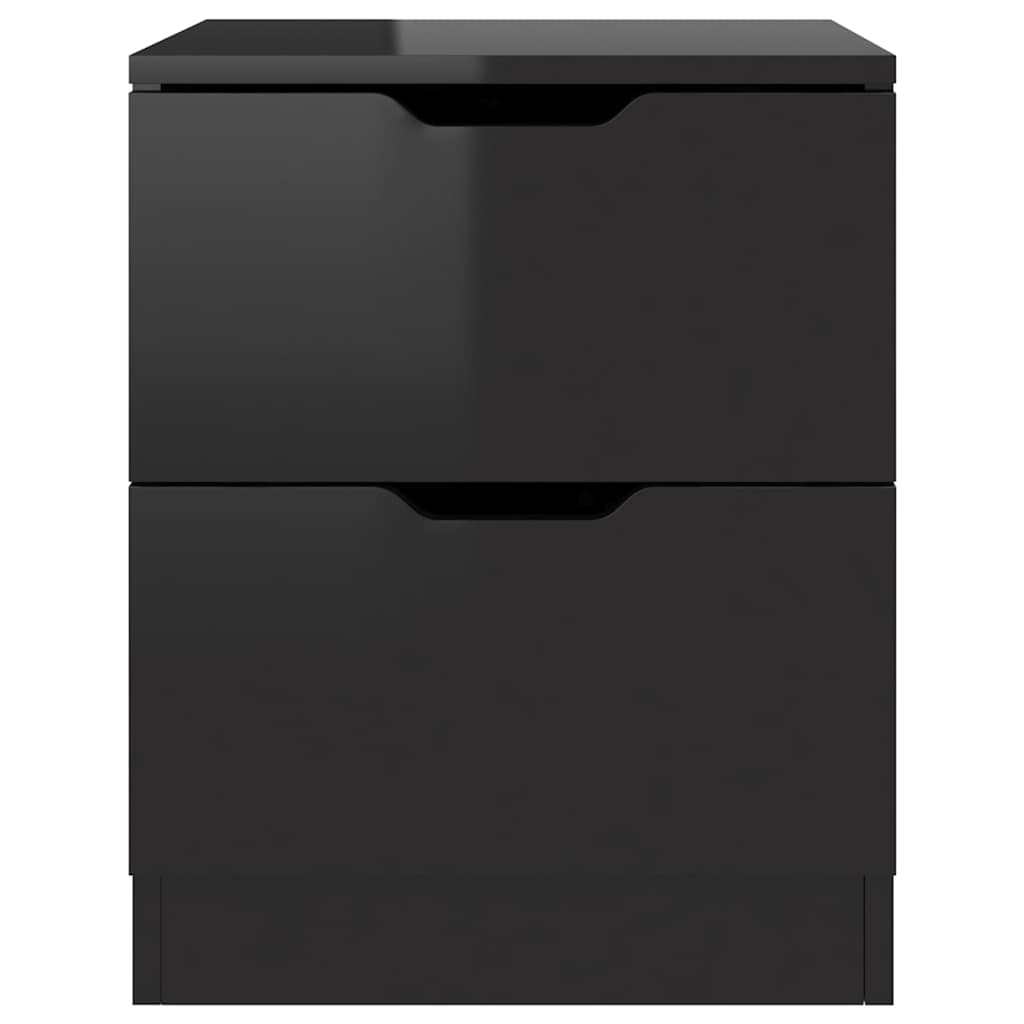 Bedside Cabinets 2 pcs High Gloss Black 40x40x50 cm Engineered Wood