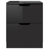Bedside Cabinets 2 pcs High Gloss Black 40x40x50 cm Engineered Wood
