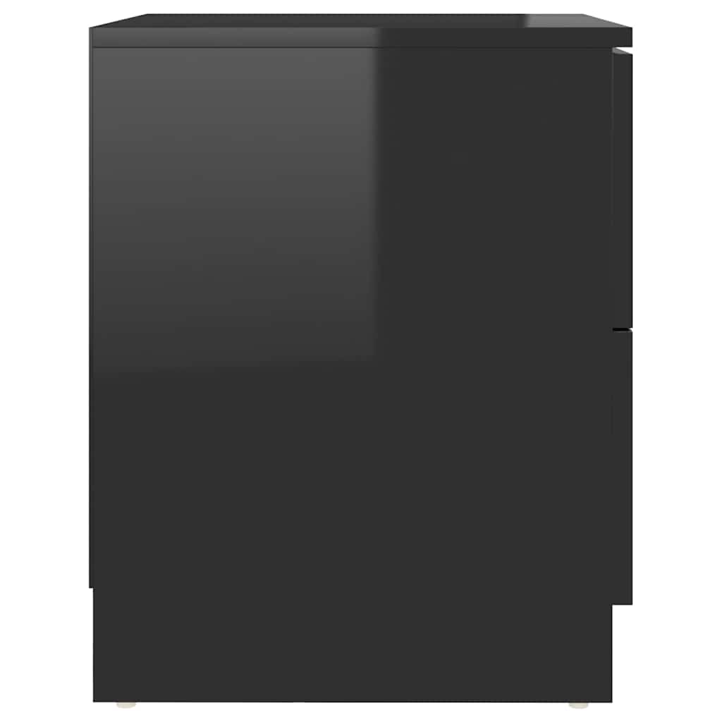 Bedside Cabinets 2 pcs High Gloss Black 40x40x50 cm Engineered Wood