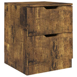 Bedside Cabinet Smoked Oak 40x40x50 cm Engineered Wood - Front View