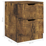 Bedside Cabinets 2 pcs Smoked Oak 40x40x50 cm Engineered Wood - Close-Up Angle