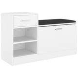 Shoe Bench White 94.5x31x57 cm Engineered Wood - Front View