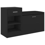 Shoe Bench Black 94.5x31x57 cm Engineered Wood