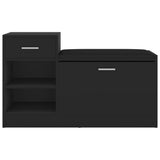 Shoe Bench Black 94.5x31x57 cm Engineered Wood - Side View