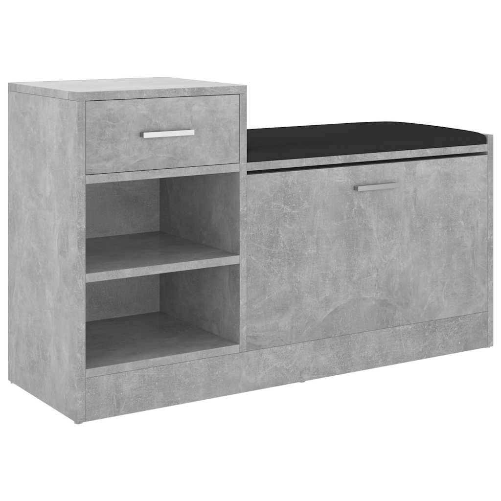 Shoe Bench Concrete Grey 94.5x31x57 cm Engineered Wood