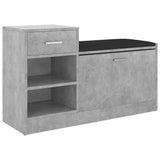 Shoe Bench Concrete Grey 94.5x31x57 cm Engineered Wood