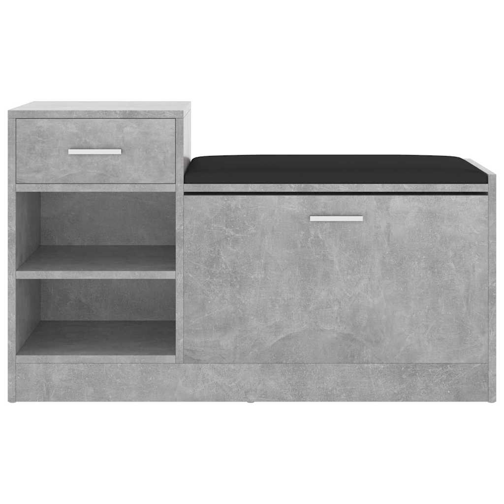 Shoe Bench Concrete Grey 94.5x31x57 cm Engineered Wood
