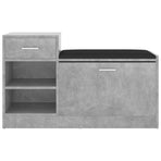 Shoe Bench Concrete Grey 94.5x31x57 cm Engineered Wood