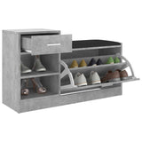 Shoe Bench Concrete Grey 94.5x31x57 cm Engineered Wood