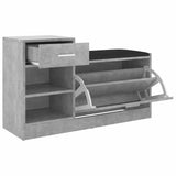 Shoe Bench Concrete Grey 94.5x31x57 cm Engineered Wood