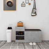 Shoe Bench Concrete Grey 94.5x31x57 cm Engineered Wood