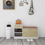 Shoe Bench White and Sonoma Oak 94.5x31x57 cm Engineered Wood