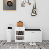Shoe Bench High Gloss White 94.5x31x57 cm Engineered Wood