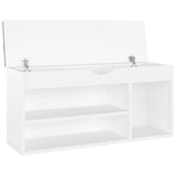 Shoe Bench with Cushion White 104x30x49 cm Engineered Wood