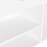 Shoe Bench with Cushion White 104x30x49 cm Engineered Wood - Close-Up Angle