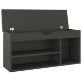 Shoe Bench with Cushion Grey 104x30x49 cm Engineered Wood - Top-Down View