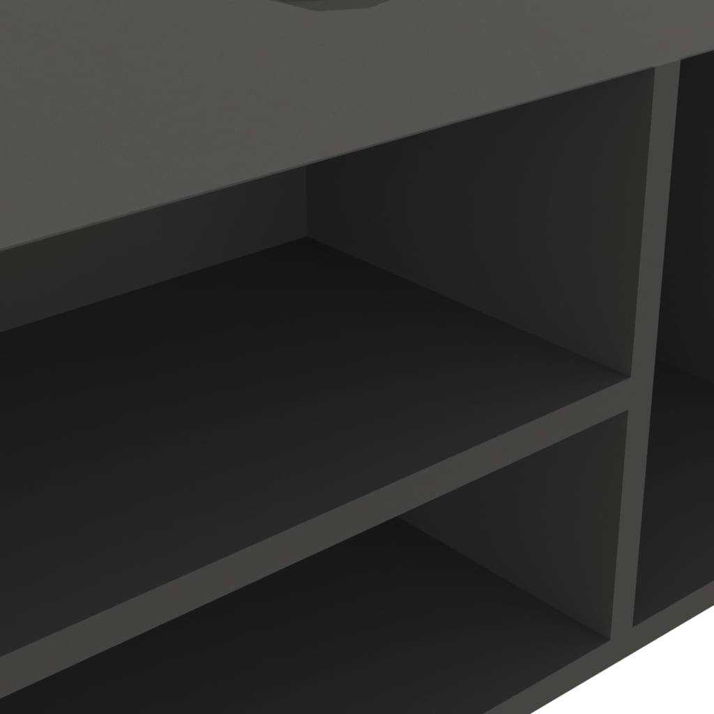 Shoe Bench with Cushion Grey 104x30x49 cm Engineered Wood