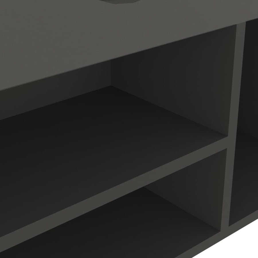Shoe Bench with Cushion Grey 104x30x49 cm Engineered Wood