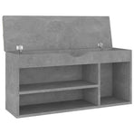 Shoe Bench with Cushion Concrete Grey 104x30x49 cm
