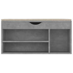 Shoe Bench with Cushion Concrete Grey 104x30x49 cm