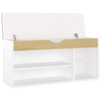 Shoe Bench with Cushion White and Sonoma Oak 104x30x49 cm Engineered Wood
