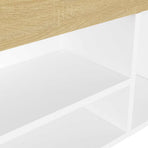 Shoe Bench with Cushion White and Sonoma Oak 104x30x49 cm Engineered Wood