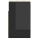 Shoe Bench with Cushion High Gloss Black 104x30x49 cm Engineered Wood - Rear View