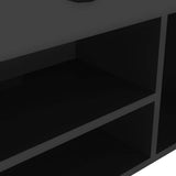 Shoe Bench with Cushion High Gloss Black 104x30x49 cm Engineered Wood