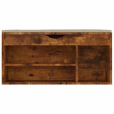 Shoe Bench with Cushion Smoked Oak 104x30x49 cm Engineered Wood - 45-Degree Angle
