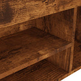 Shoe Bench with Cushion Smoked Oak 104x30x49 cm Engineered Wood - Close-Up Angle