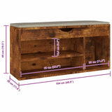 Shoe Bench with Cushion Smoked Oak 104x30x49 cm Engineered Wood