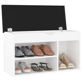 Shoe Bench with Cushion White 80x30x47 cm Engineered Wood