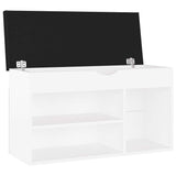 Shoe Bench with Cushion White 80x30x47 cm Engineered Wood