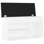 Shoe Bench with Cushion White 80x30x47 cm Engineered Wood