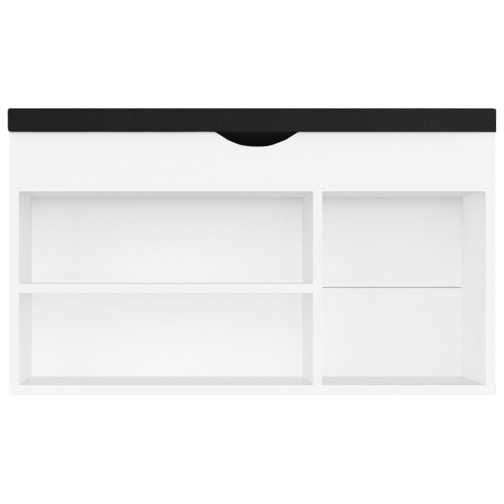 Shoe Bench with Cushion White 80x30x47 cm Engineered Wood