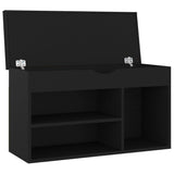 Shoe Bench with Cushion Black 80x30x47 cm Engineered Wood