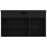 Shoe Bench with Cushion Black 80x30x47 cm Engineered Wood - 45-Degree Angle