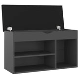 Shoe Bench with Cushion Grey 80x30x47 cm Engineered Wood - Top-Down View