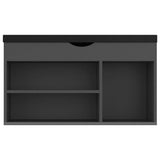 Shoe Bench with Cushion Grey 80x30x47 cm Engineered Wood