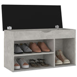 Shoe Bench with Cushion Concrete Grey 80x30x47 cm Engineered Wood