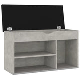 Shoe Bench with Cushion Concrete Grey 80x30x47 cm Engineered Wood - Top-Down View