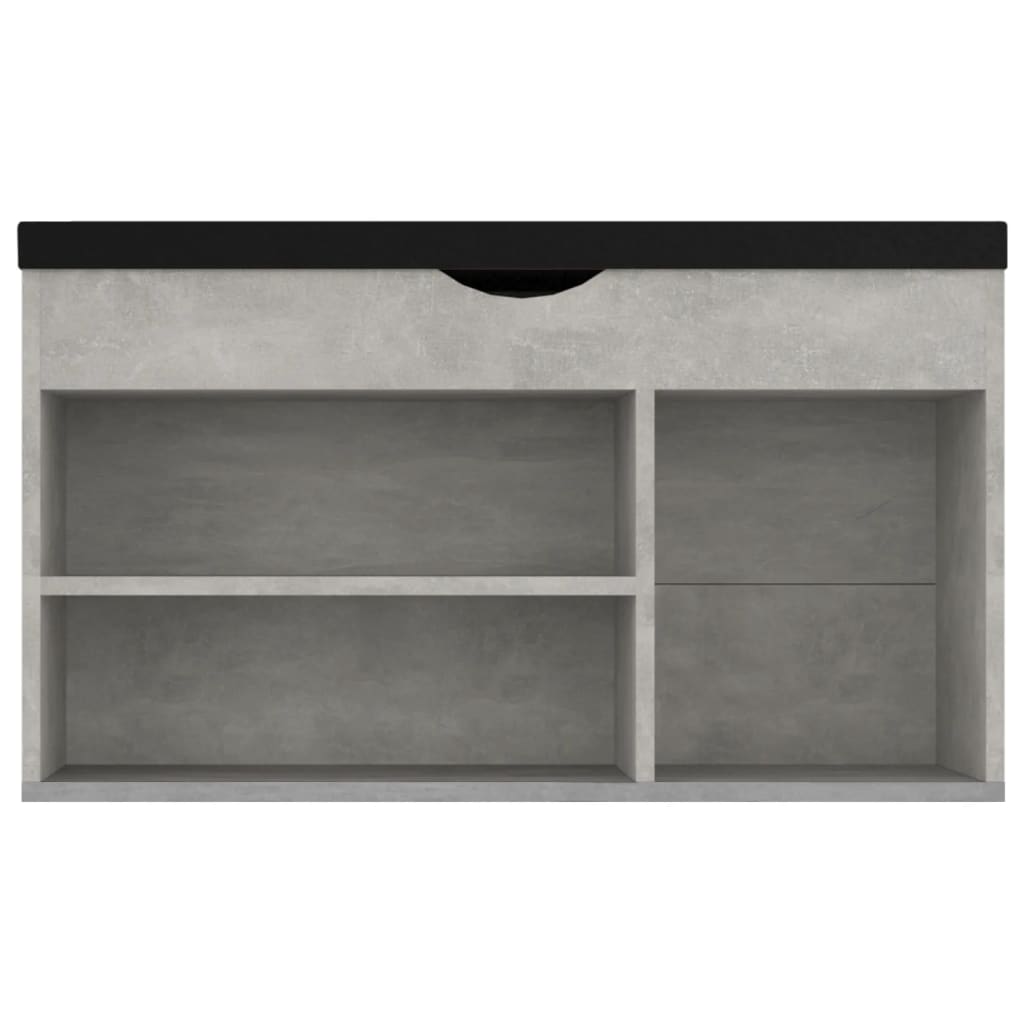 Shoe Bench with Cushion Concrete Grey 80x30x47 cm Engineered Wood