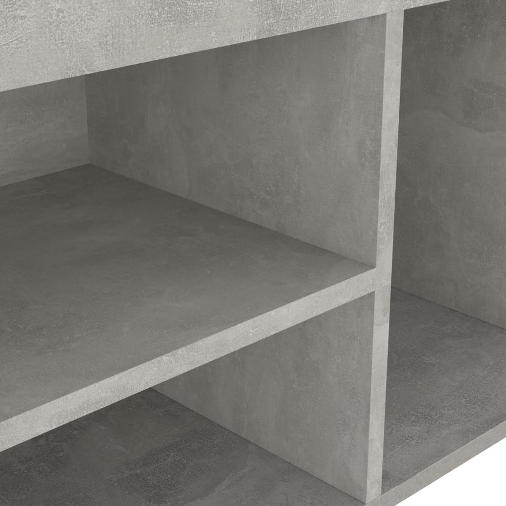 Shoe Bench with Cushion Concrete Grey 80x30x47 cm Engineered Wood
