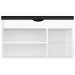 Shoe Bench with Cushion High Gloss White 80x30x47 cm Engineered Wood
